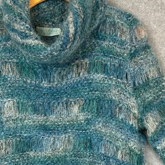 Vintage Bernat Klein Handmade Mohair Wool Teal Blue Green Sweater Med Scotland - Picture 2 of 11